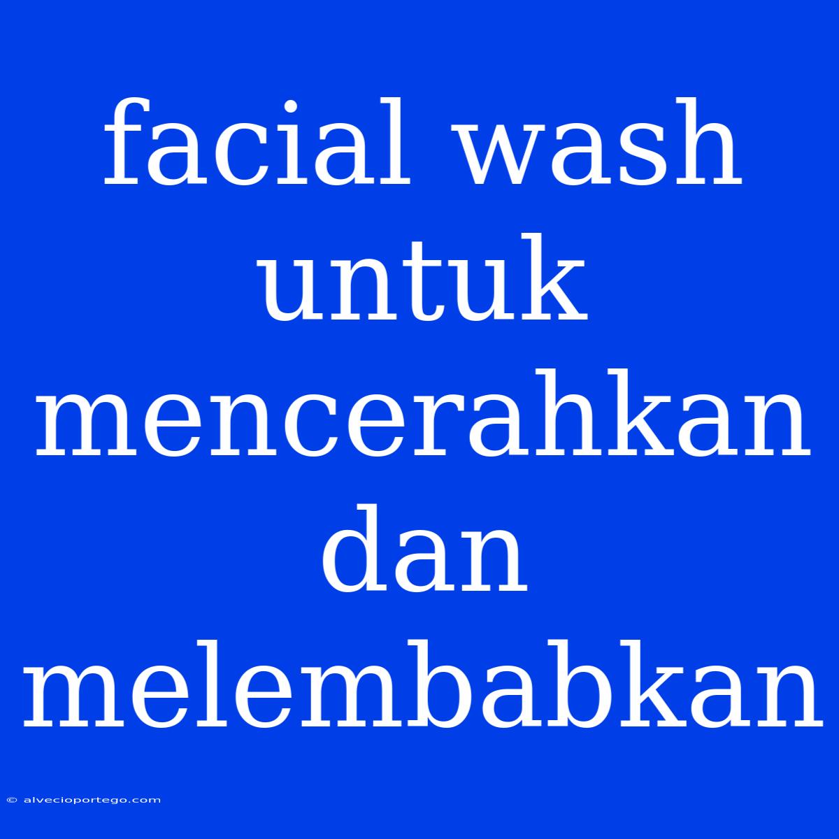 Facial Wash Untuk Mencerahkan Dan Melembabkan