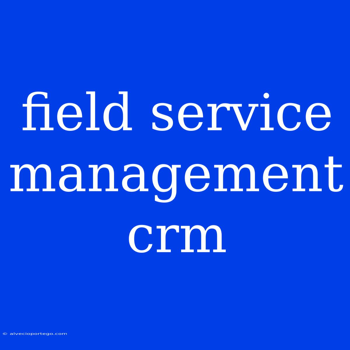 Field Service Management Crm