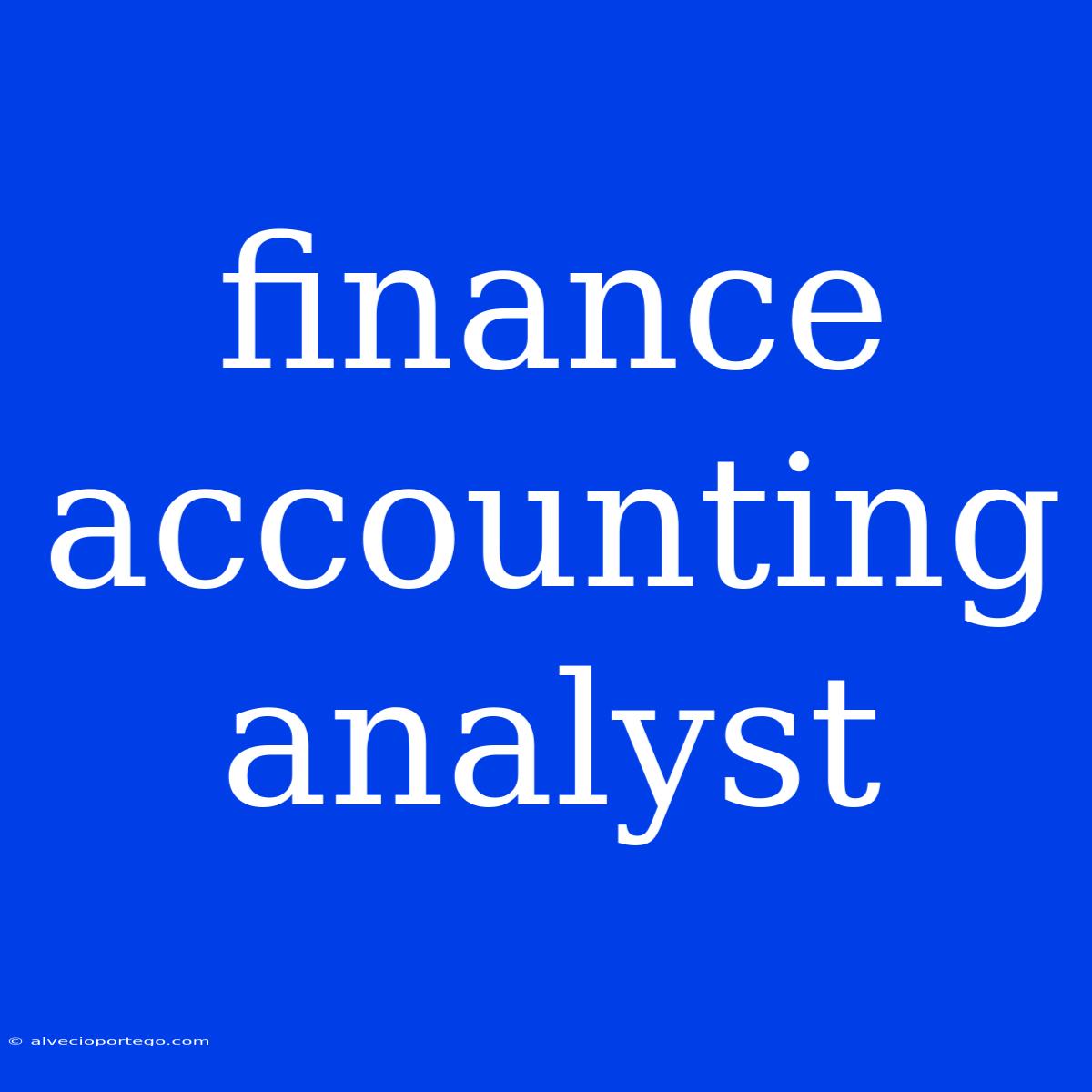 Finance Accounting Analyst