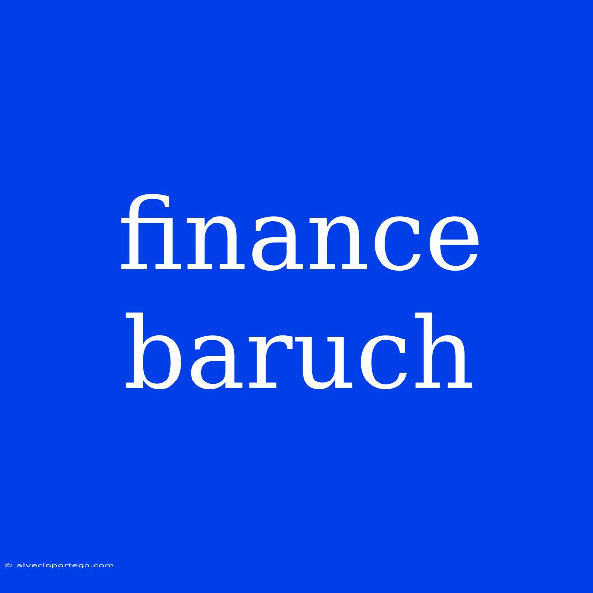 Finance Baruch