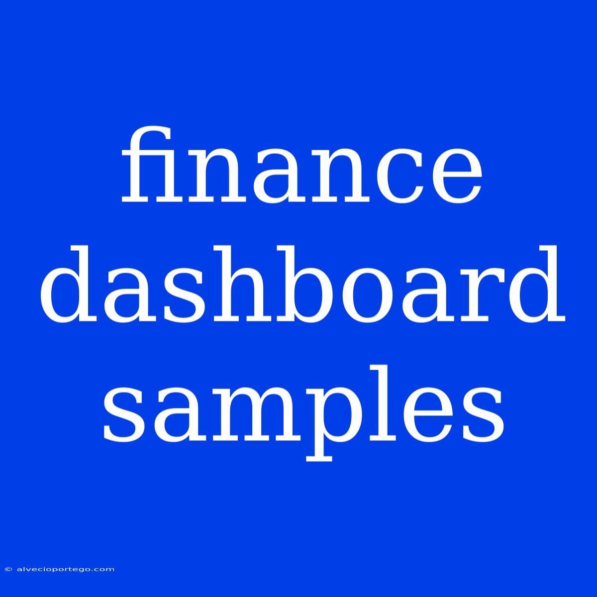 Finance Dashboard Samples