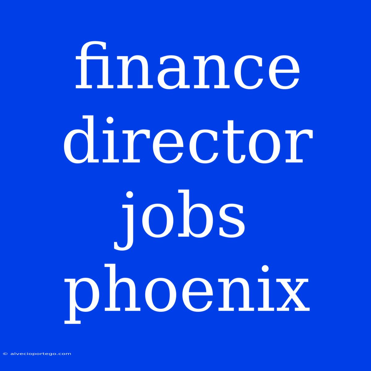 Finance Director Jobs Phoenix