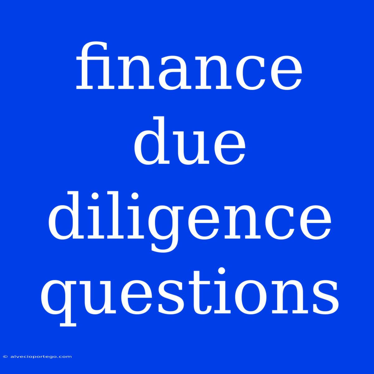 Finance Due Diligence Questions