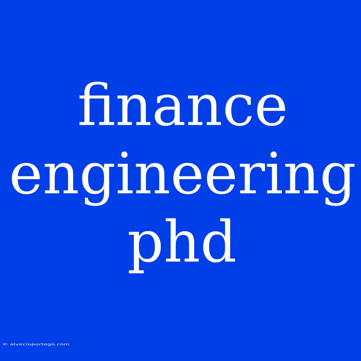 Finance Engineering Phd