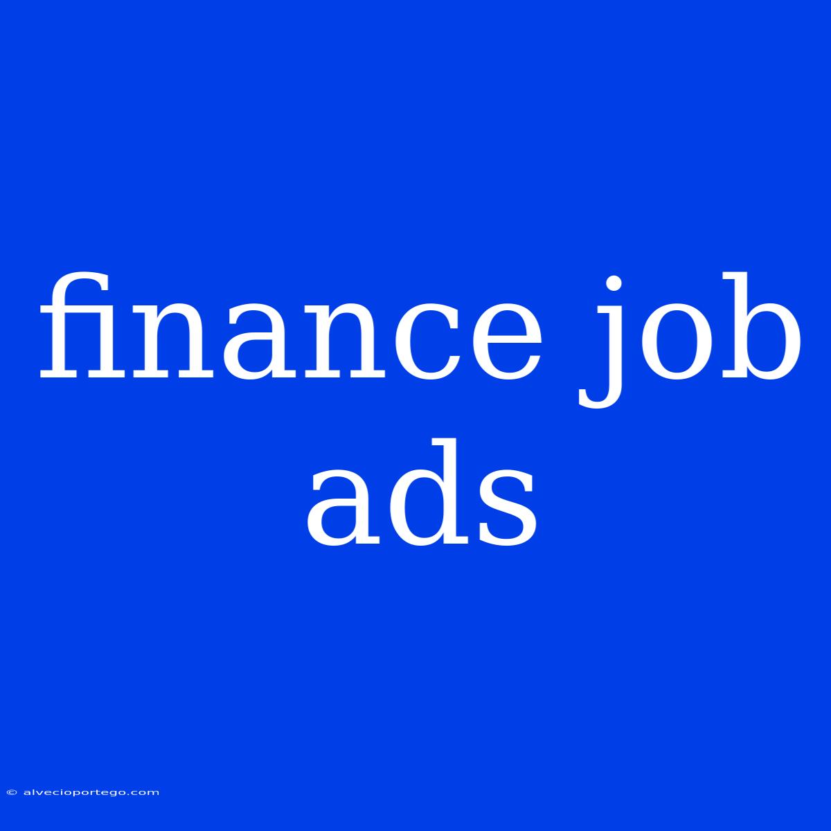 Finance Job Ads