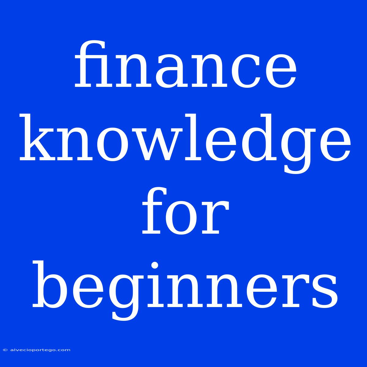 Finance Knowledge For Beginners