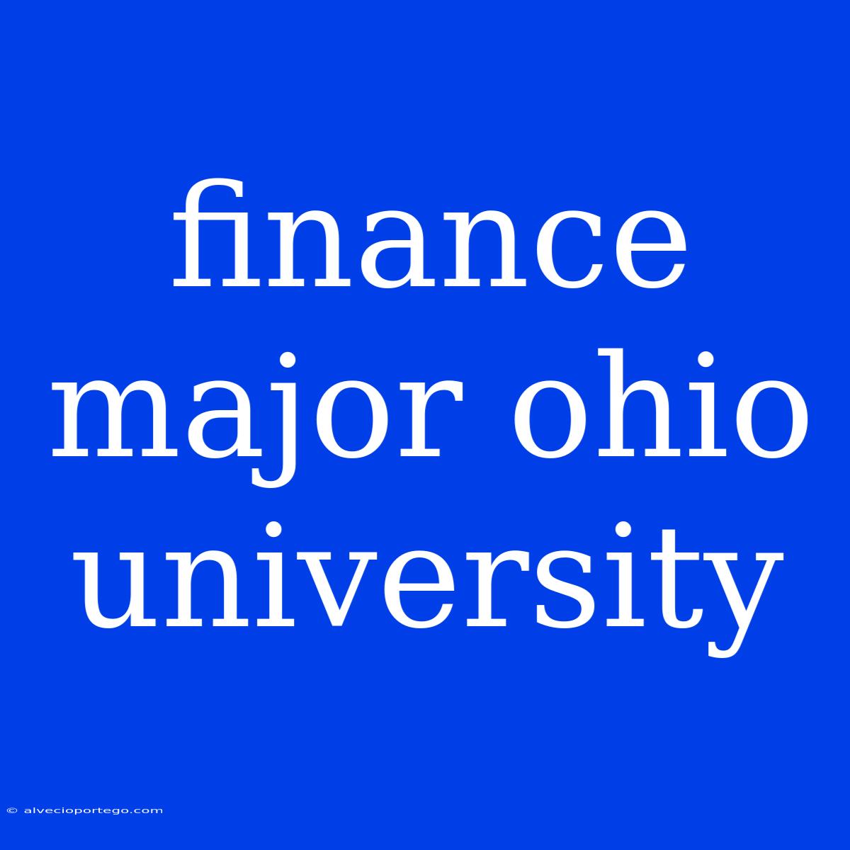 Finance Major Ohio University