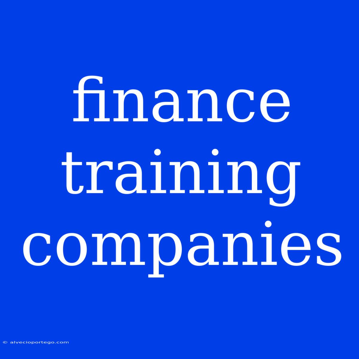 Finance Training Companies