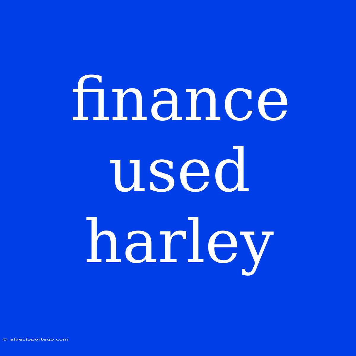 Finance Used Harley