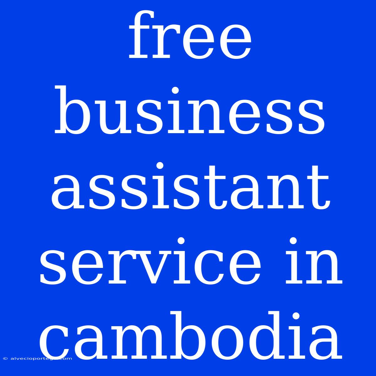 Free Business Assistant Service In Cambodia