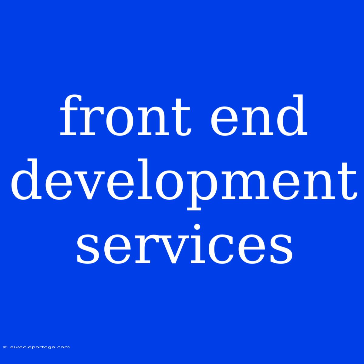 Front End Development Services