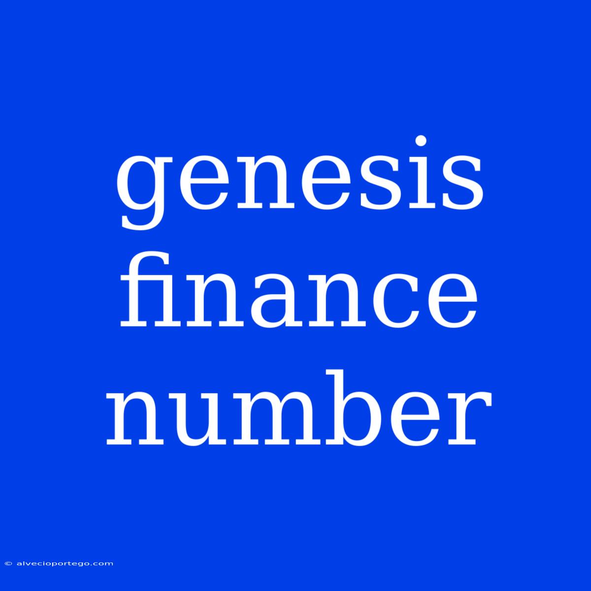 Genesis Finance Number