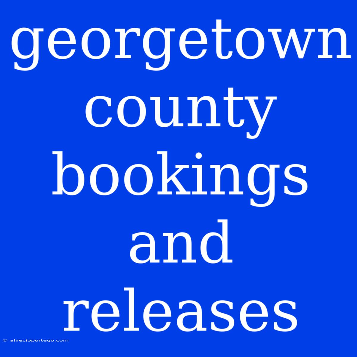 Georgetown County Bookings And Releases