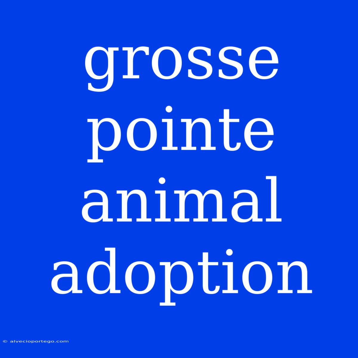 Grosse Pointe Animal Adoption