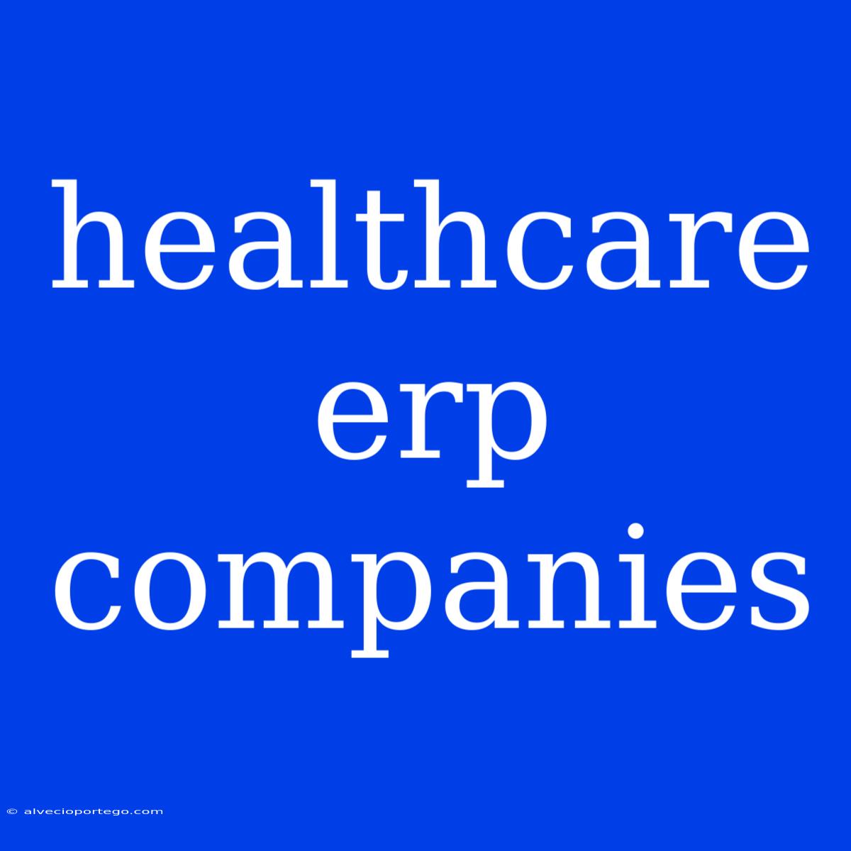 Healthcare Erp Companies