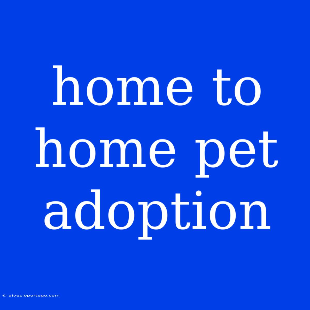 Home To Home Pet Adoption