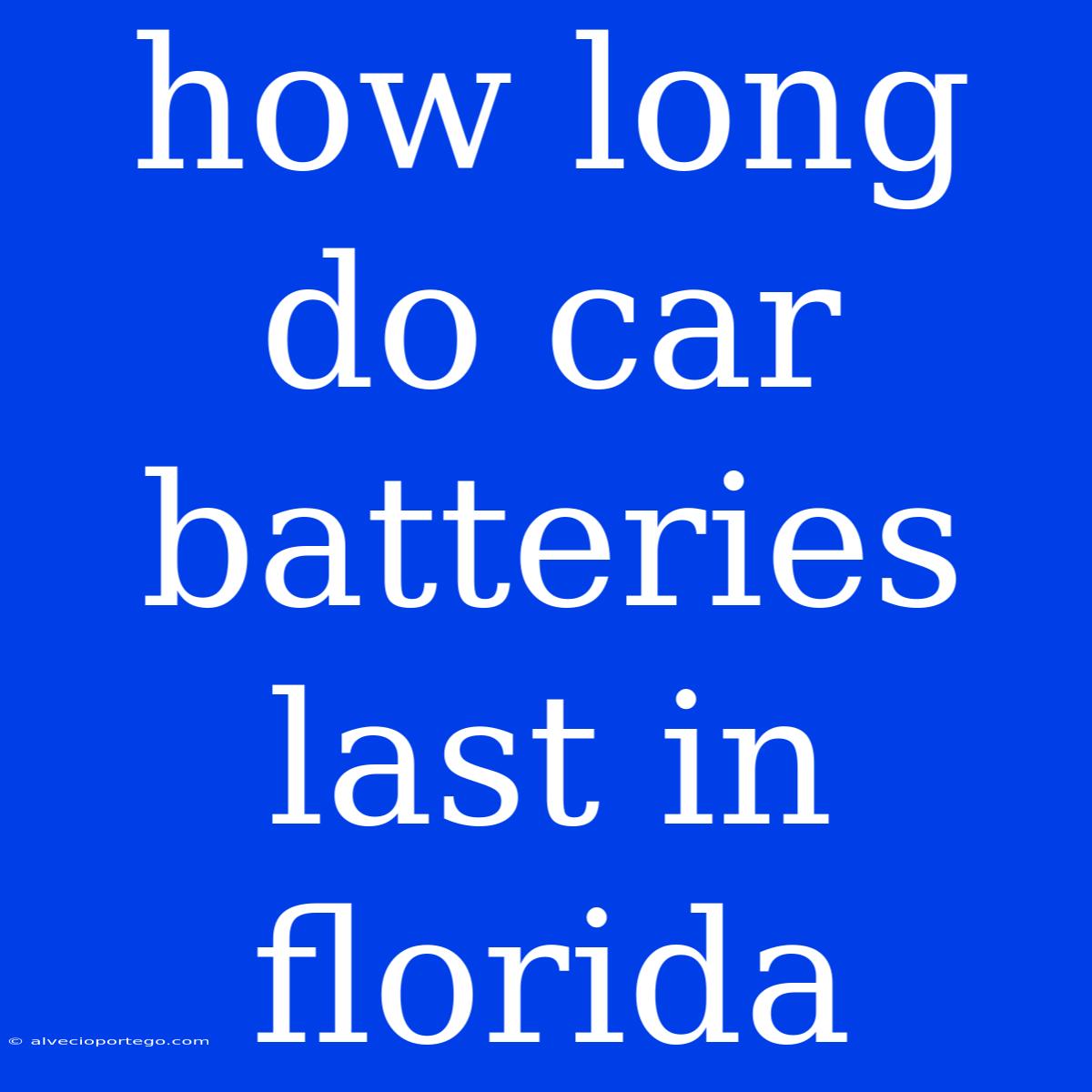 How Long Do Car Batteries Last In Florida