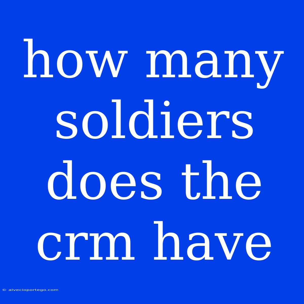 How Many Soldiers Does The Crm Have