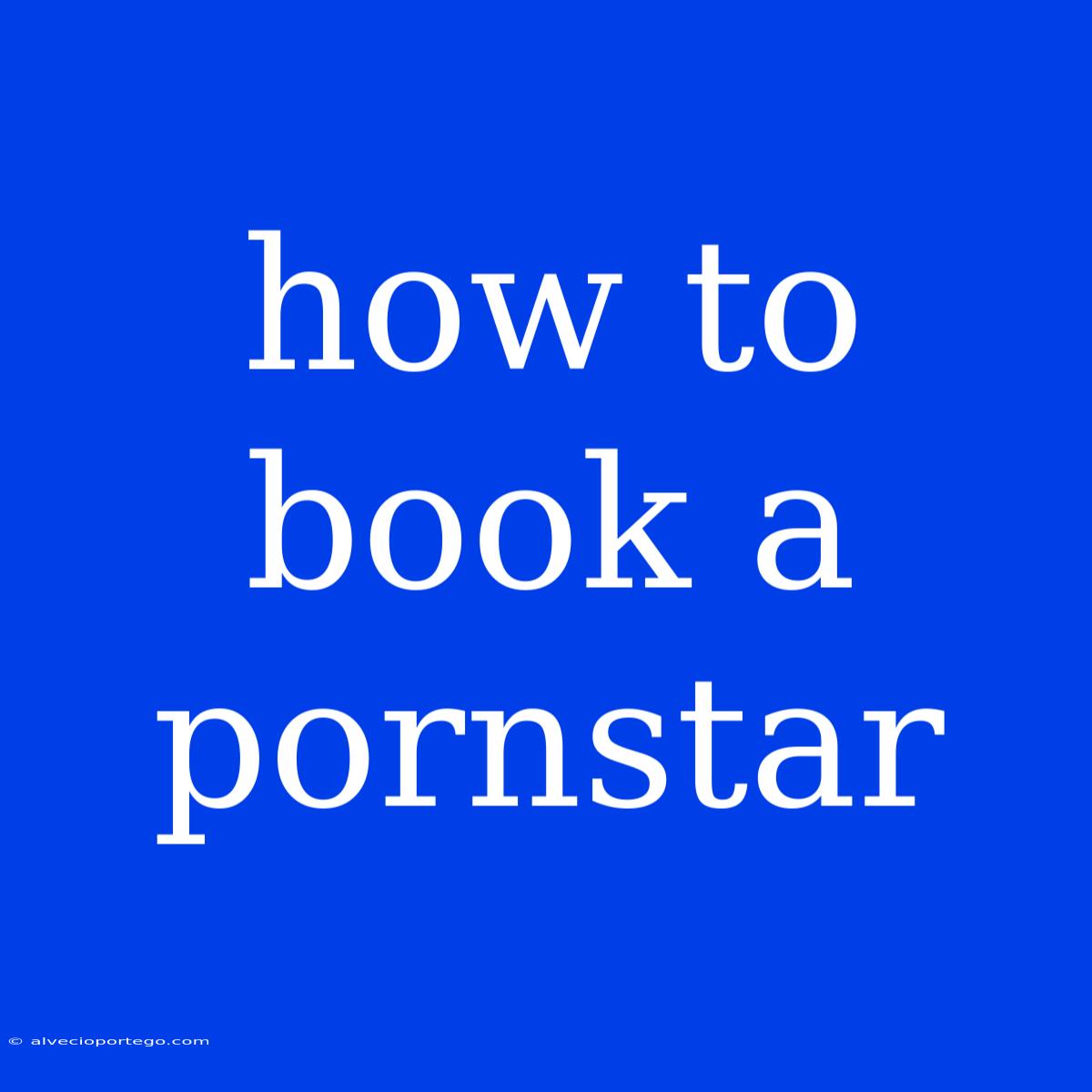 How To Book A Pornstar