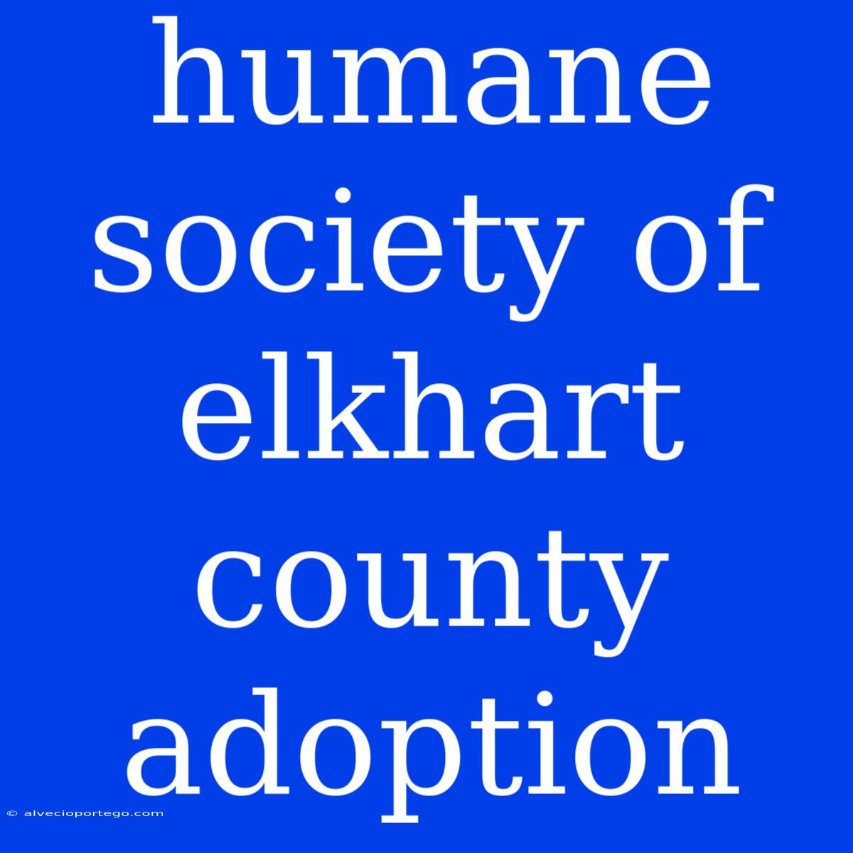 Humane Society Of Elkhart County Adoption