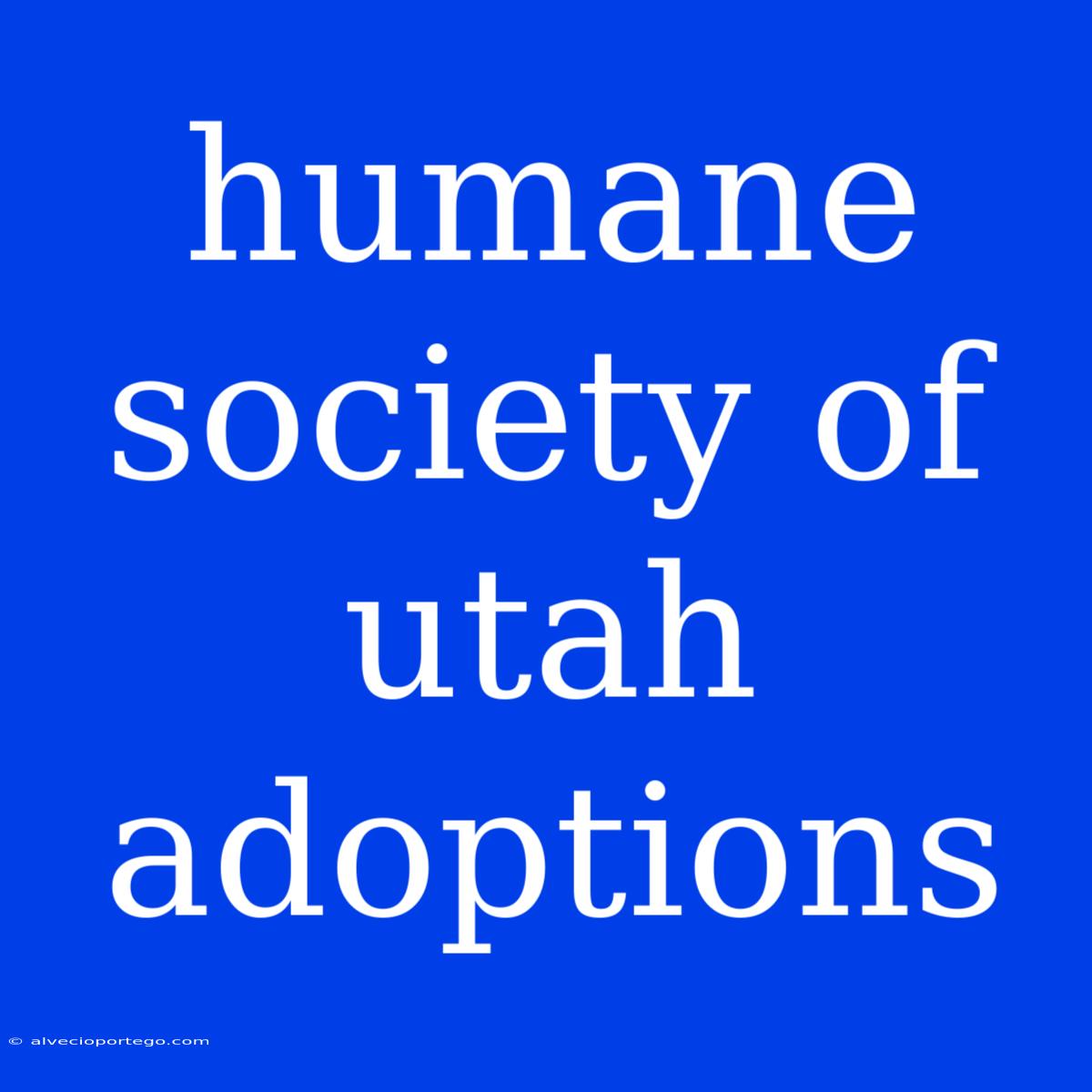 Humane Society Of Utah Adoptions