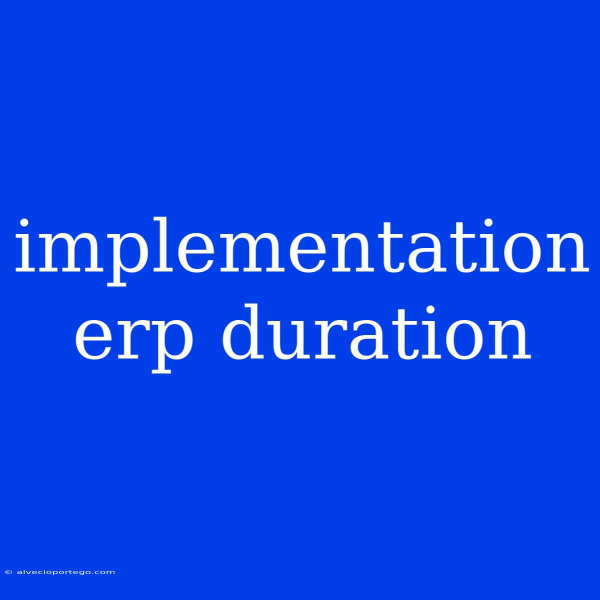 Implementation Erp Duration