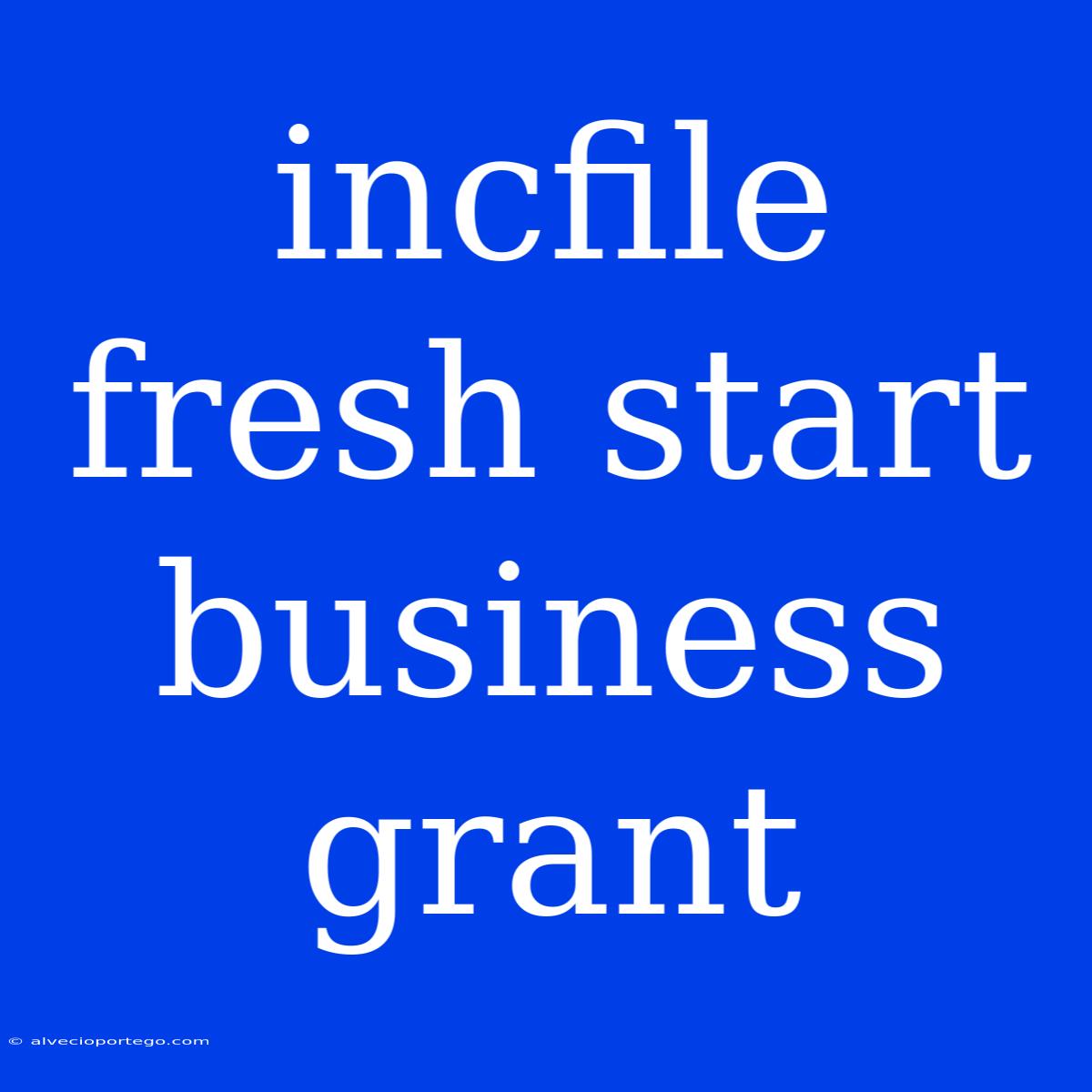 Incfile Fresh Start Business Grant