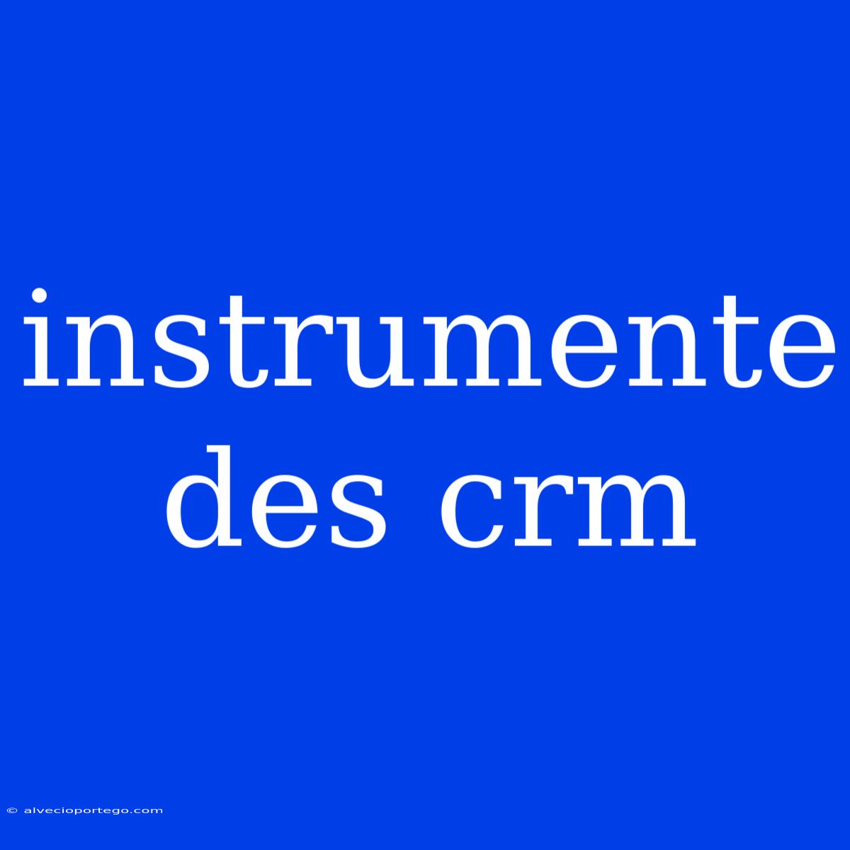 Instrumente Des Crm