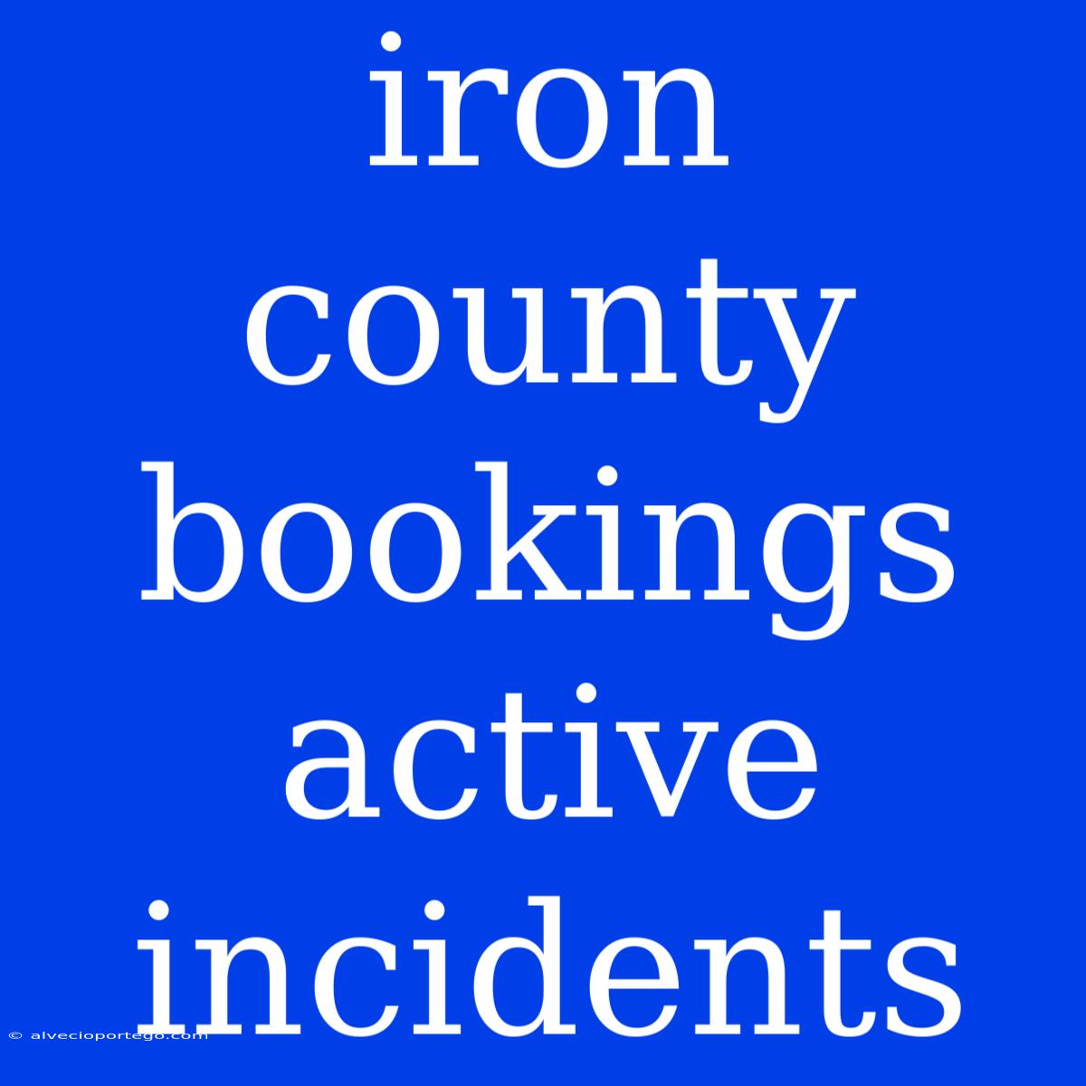 Iron County Bookings Active Incidents