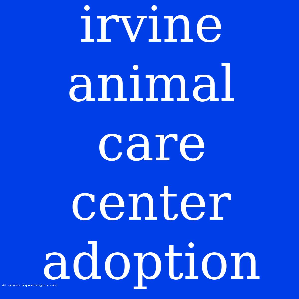 Irvine Animal Care Center Adoption