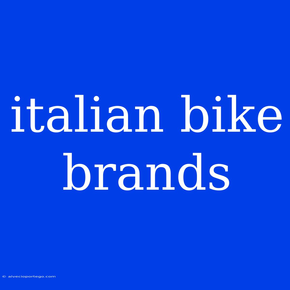 Italian Bike Brands