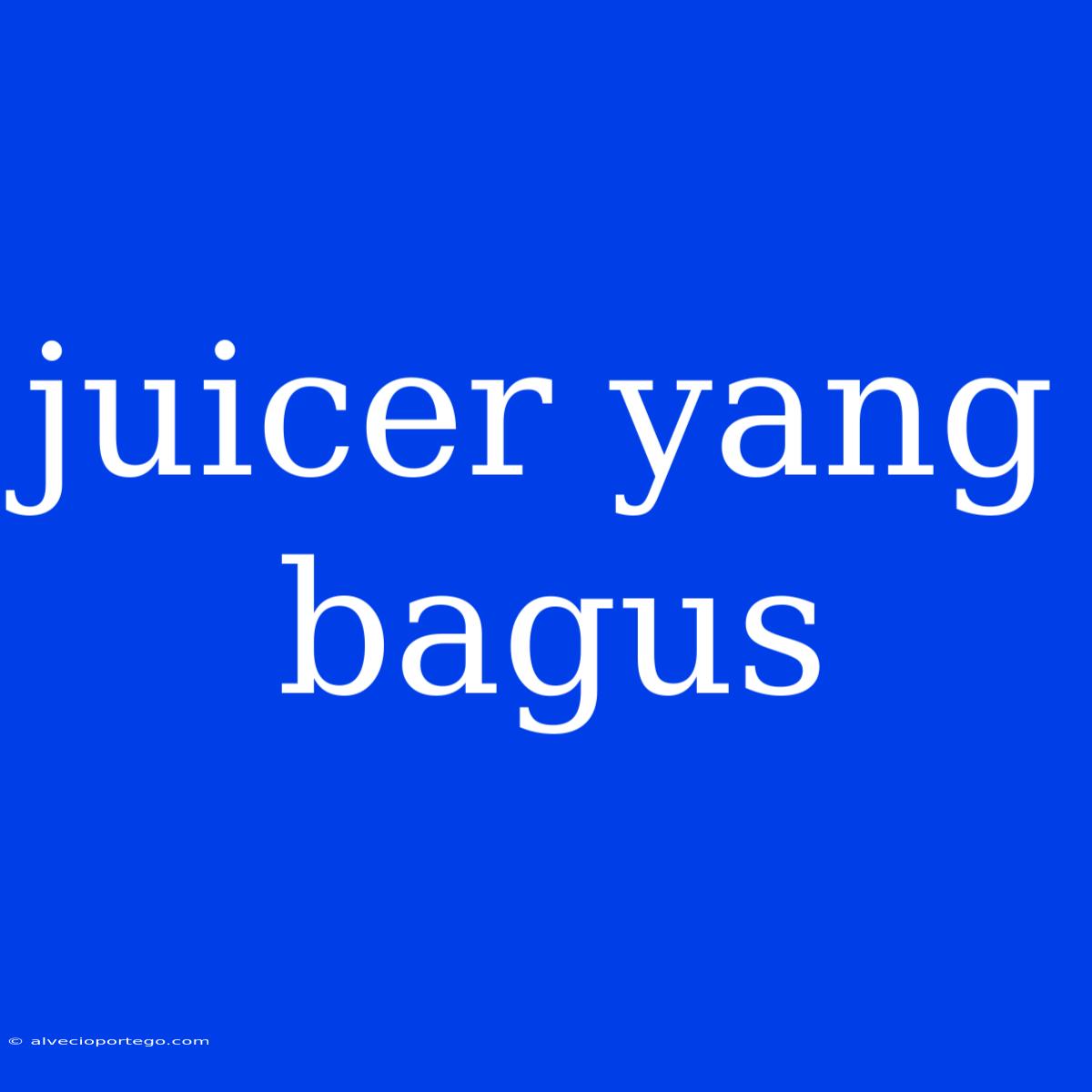 Juicer Yang Bagus