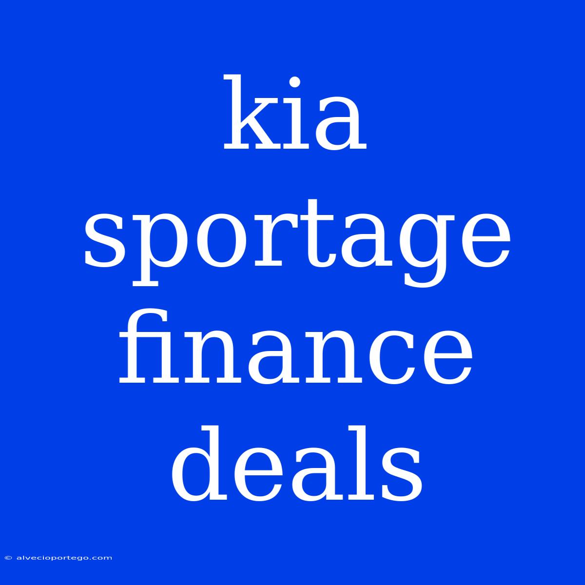 Kia Sportage Finance Deals