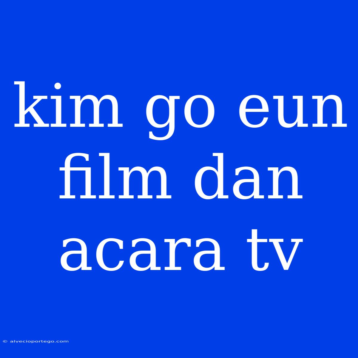 Kim Go Eun Film Dan Acara Tv