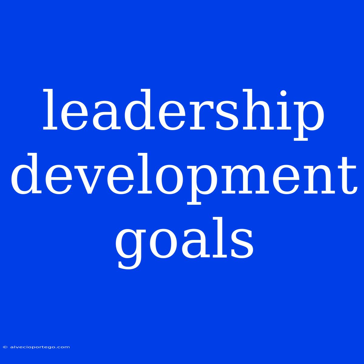 Leadership Development Goals