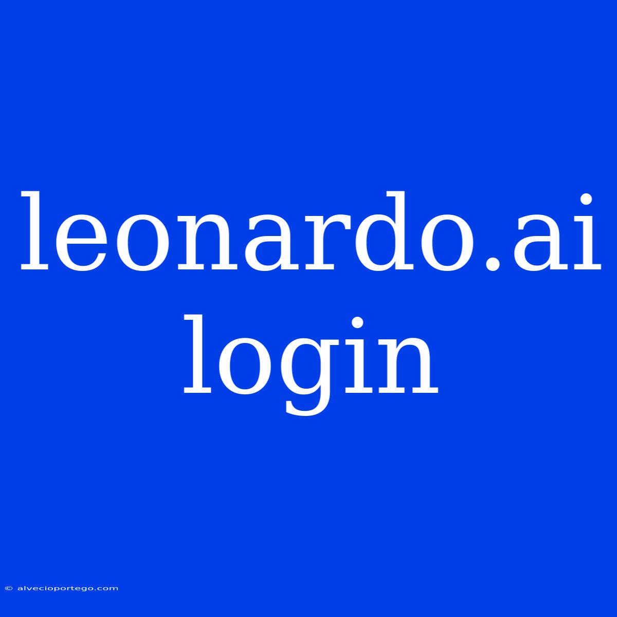 Leonardo.ai Login