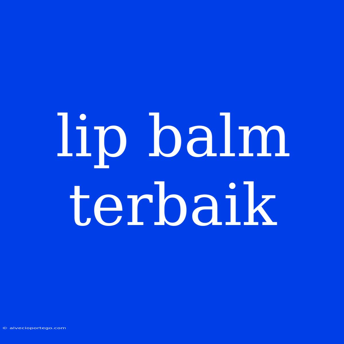 Lip Balm Terbaik