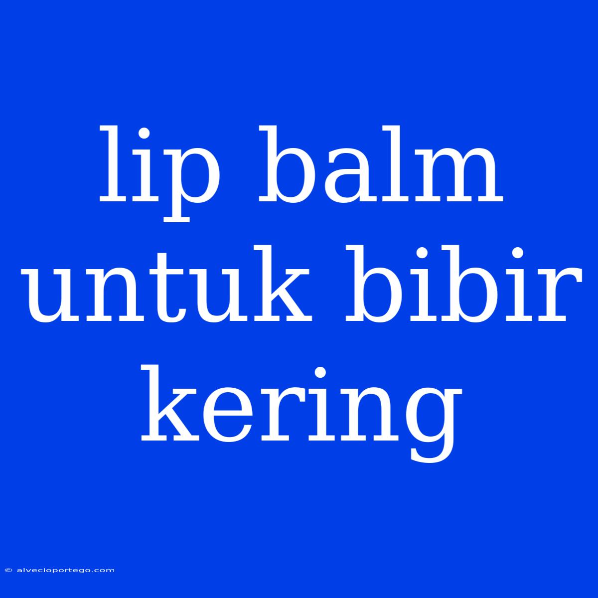 Lip Balm Untuk Bibir Kering