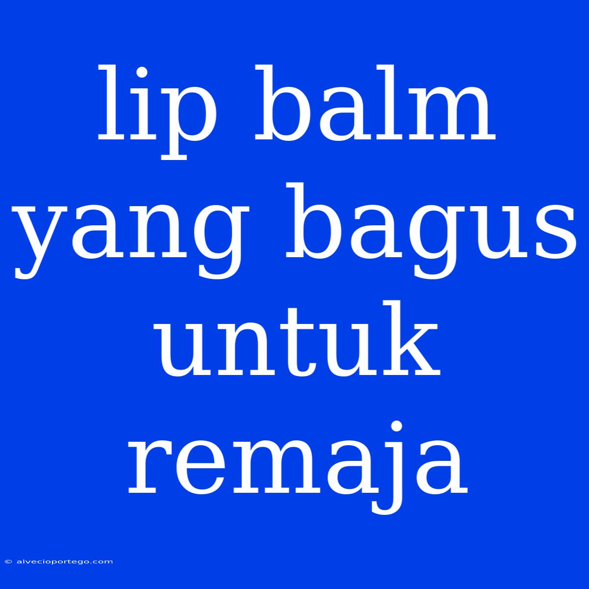 Lip Balm Yang Bagus Untuk Remaja