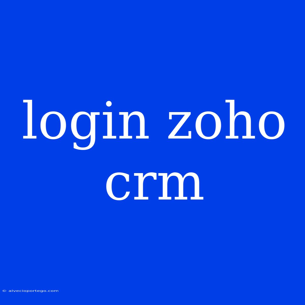 Login Zoho Crm