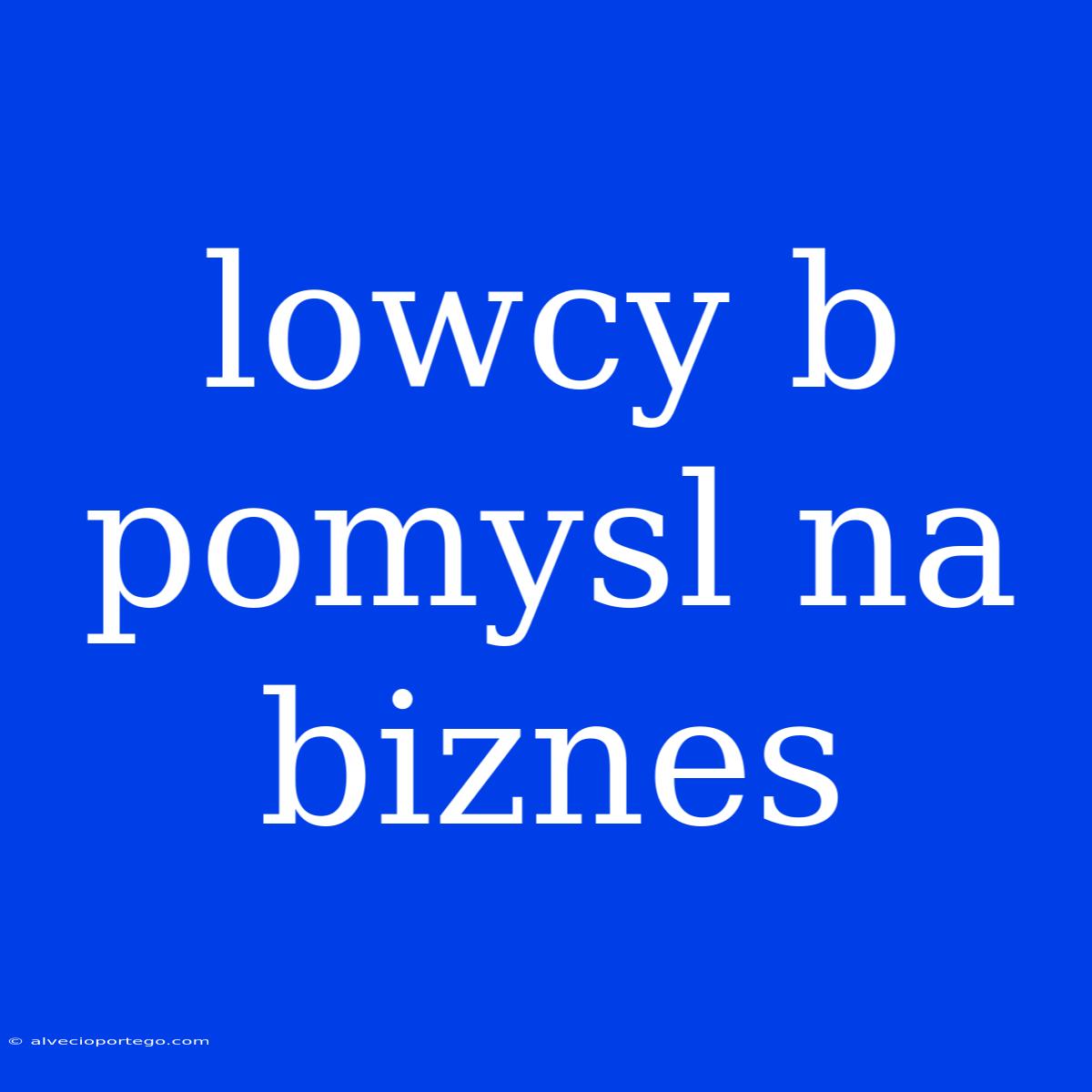 Lowcy B Pomysl Na Biznes