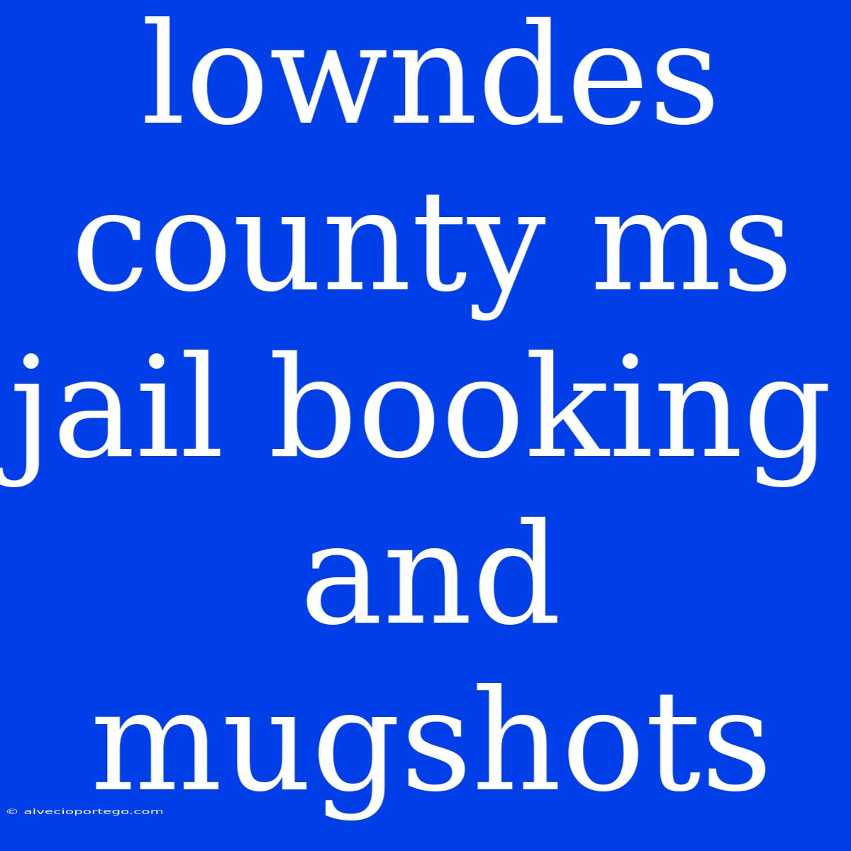 Lowndes County Ms Jail Booking And Mugshots