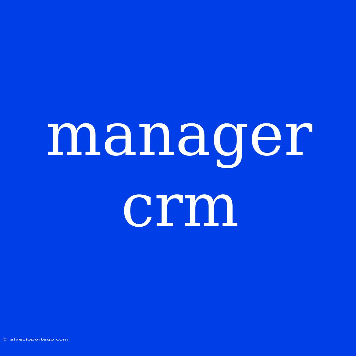 Manager Crm