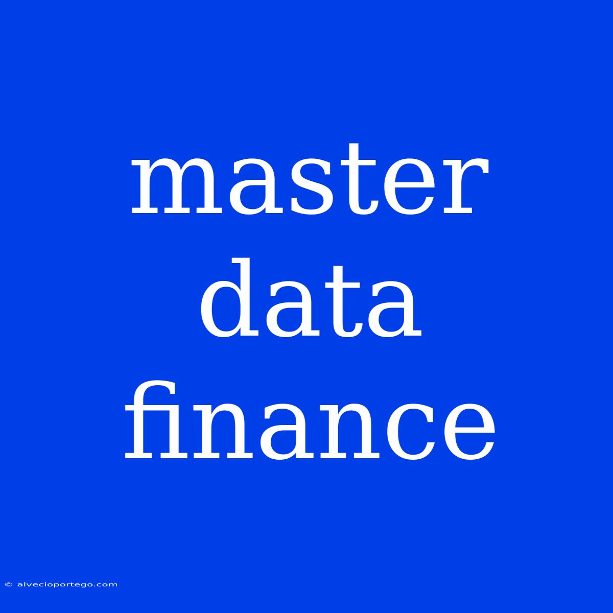 Master Data Finance