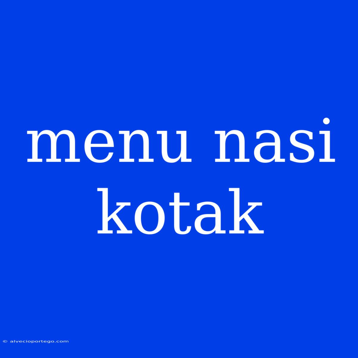 Menu Nasi Kotak