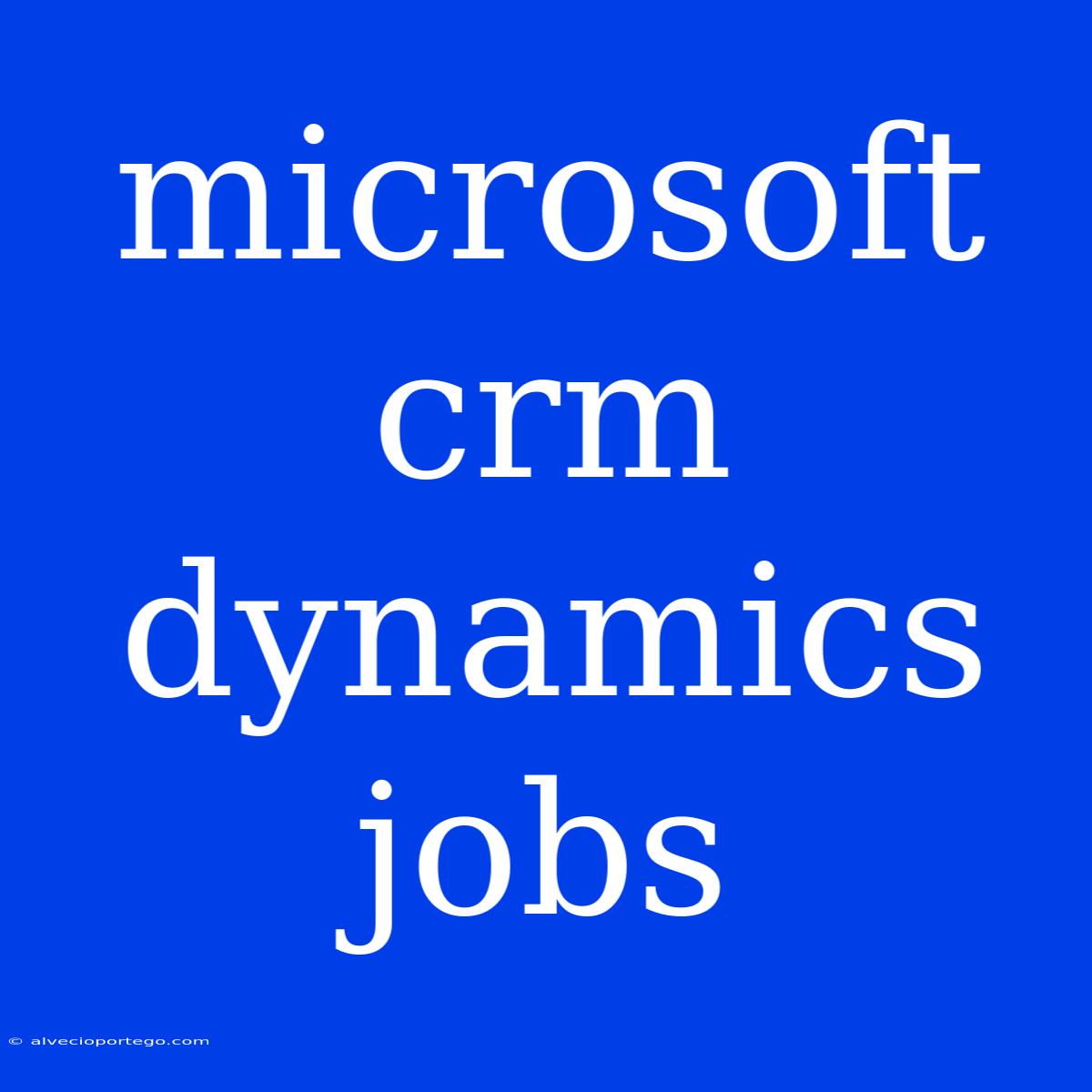 Microsoft Crm Dynamics Jobs