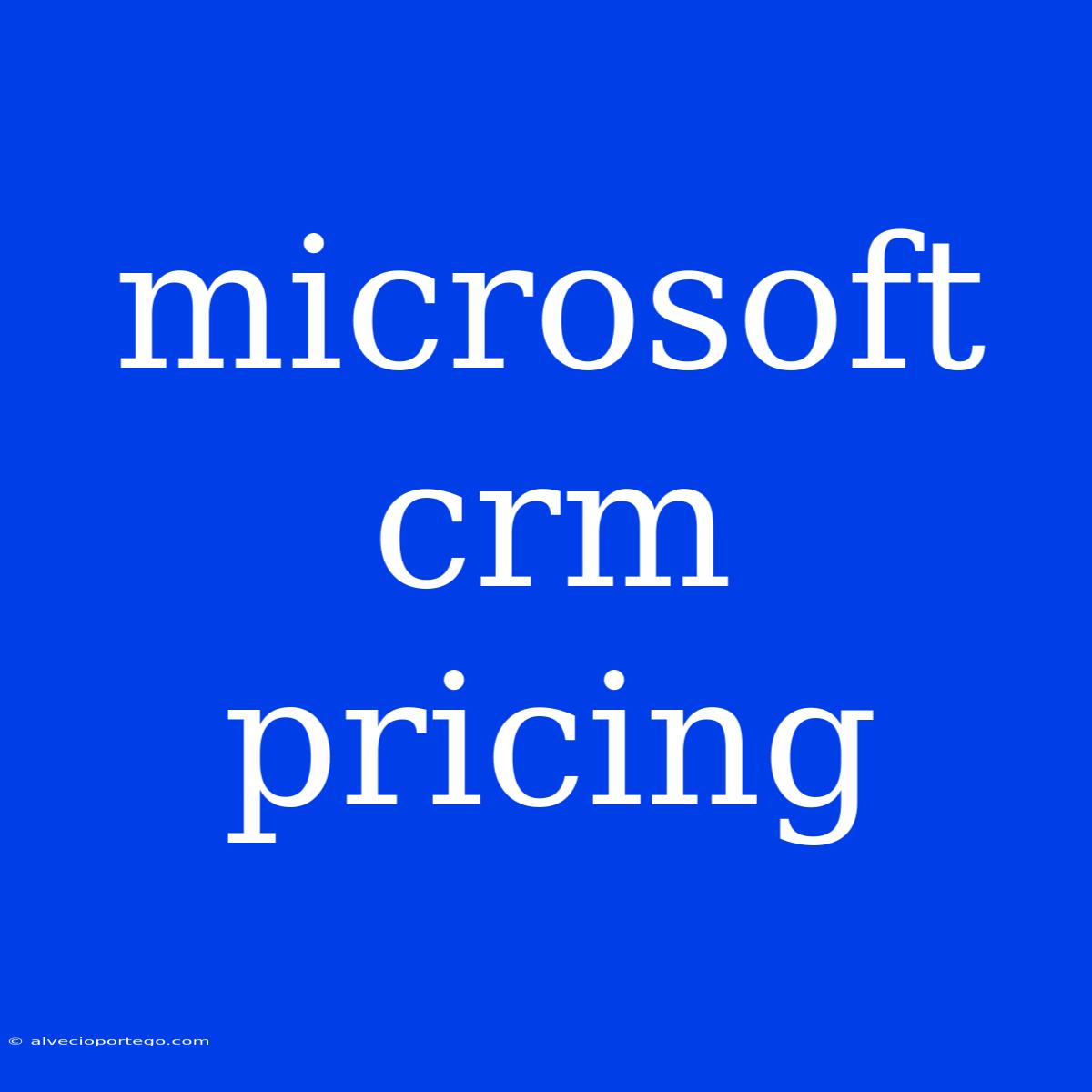 Microsoft Crm Pricing