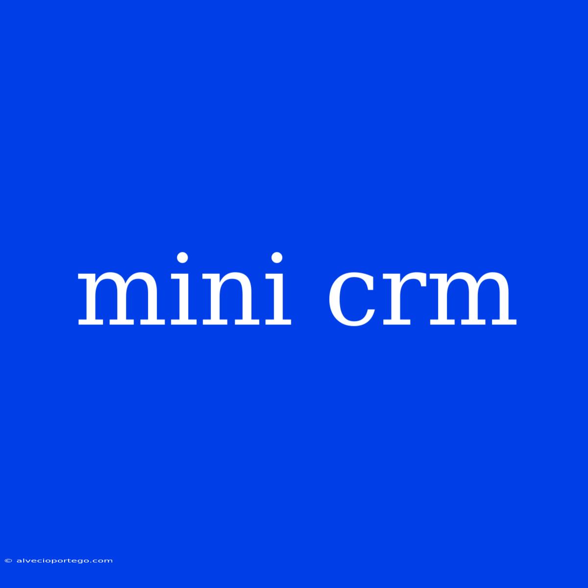 Mini Crm