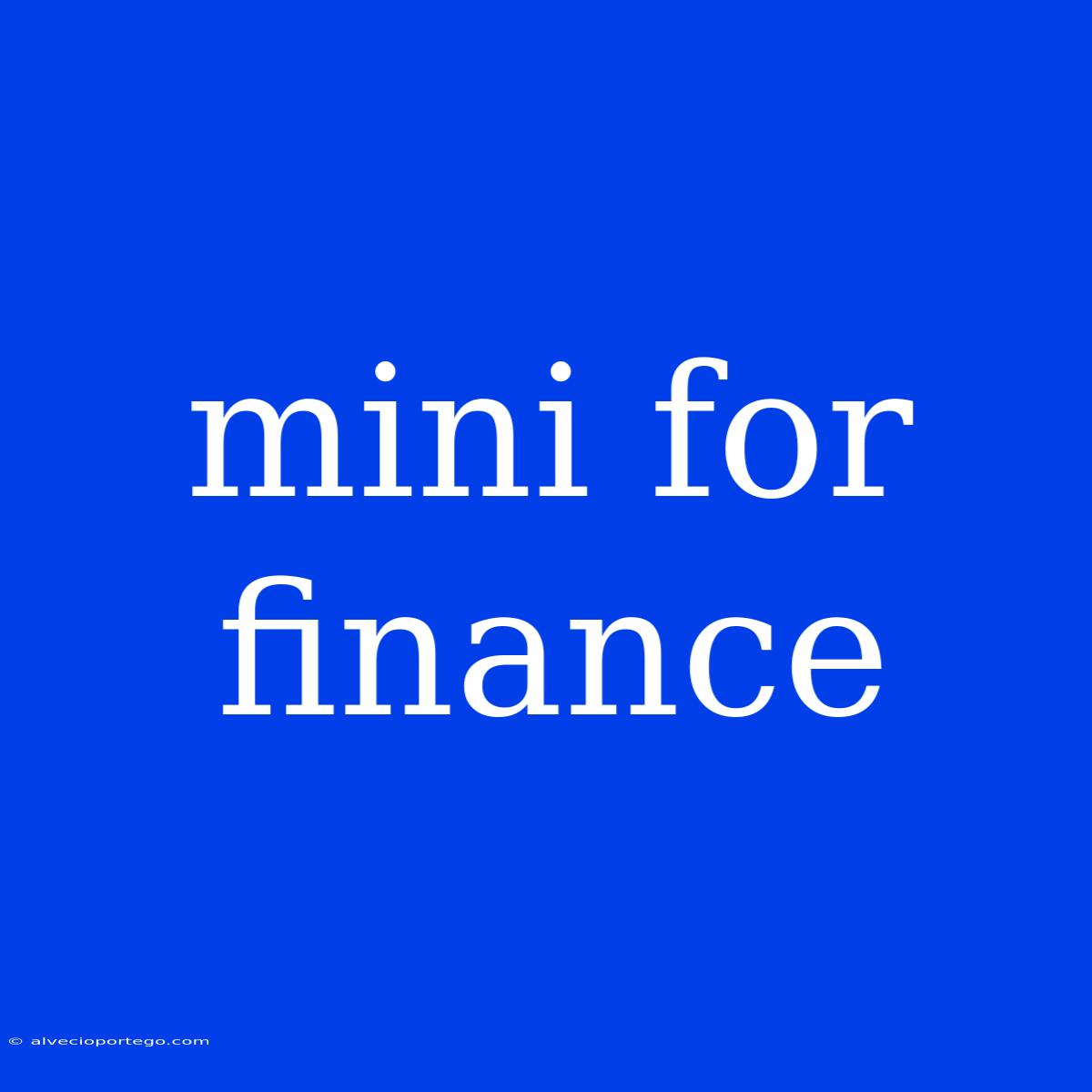 Mini For Finance