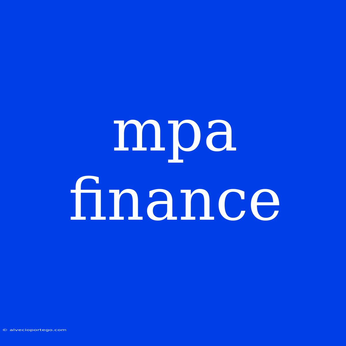 Mpa Finance